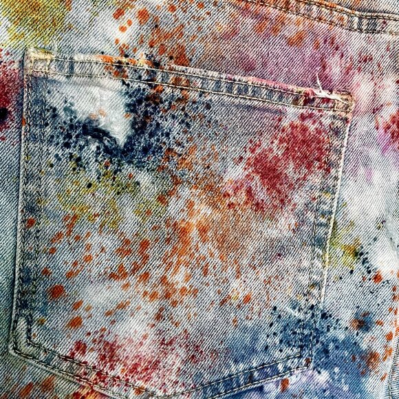 Free Speech Jeanies – Abstract Expressionist Size 8 Boyfriend style - Picture 4 of 16